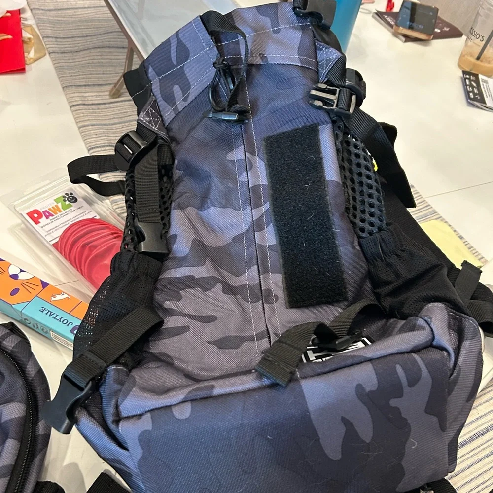 K9 small dog backpack with attachable bag. Never used.